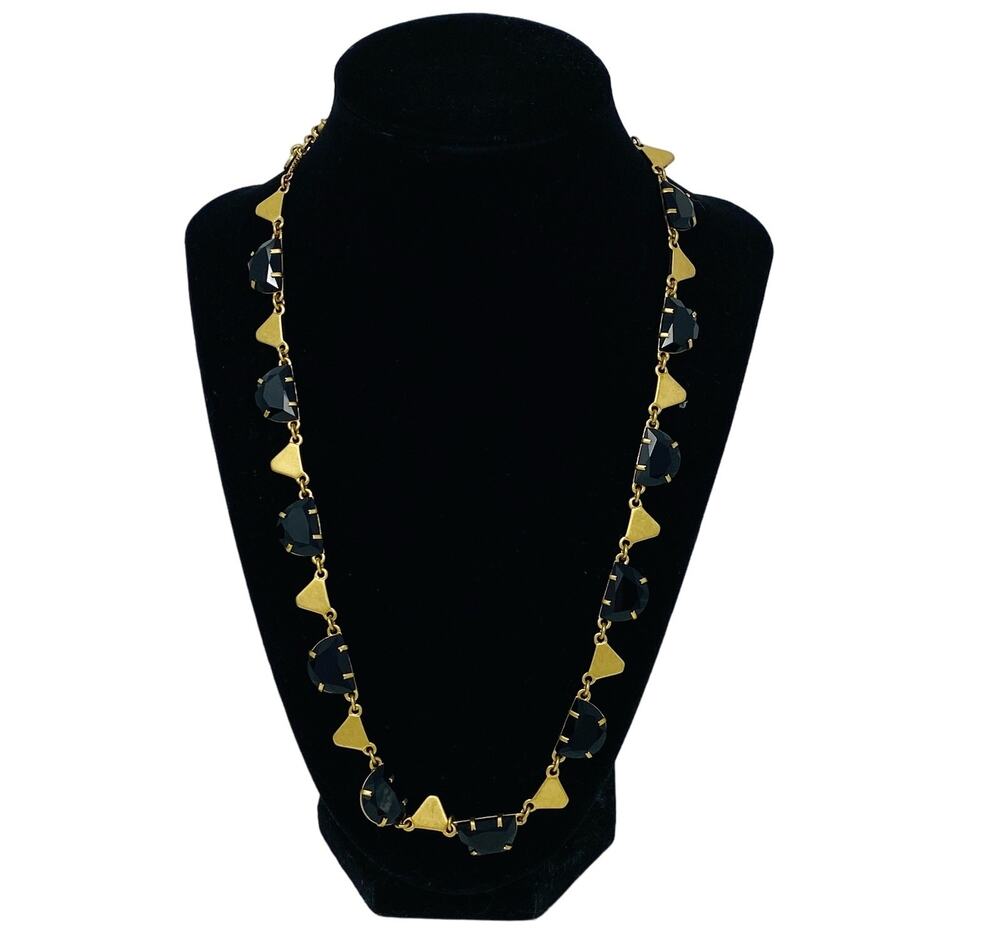 Madewell Woman's Black Gold Triangle Necklace Fashion Jewelry 21"